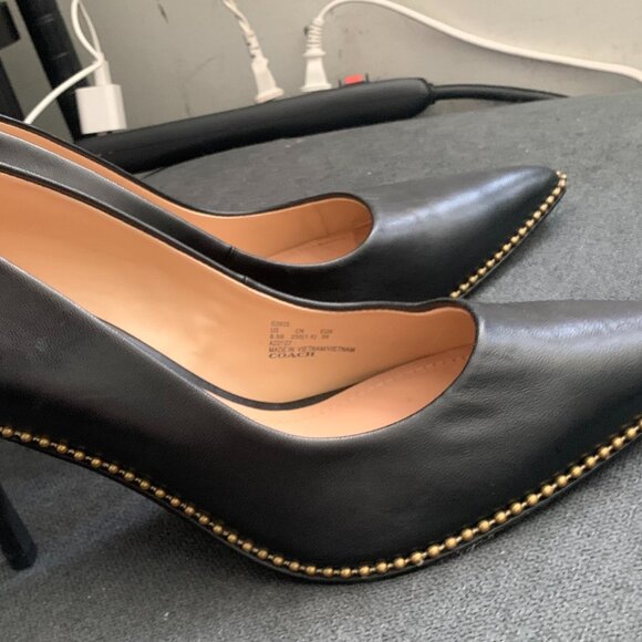 COACH G3935 Black Leather Waverly Pump Beadtrain, Size 8.5 B - Picture 2 of 2